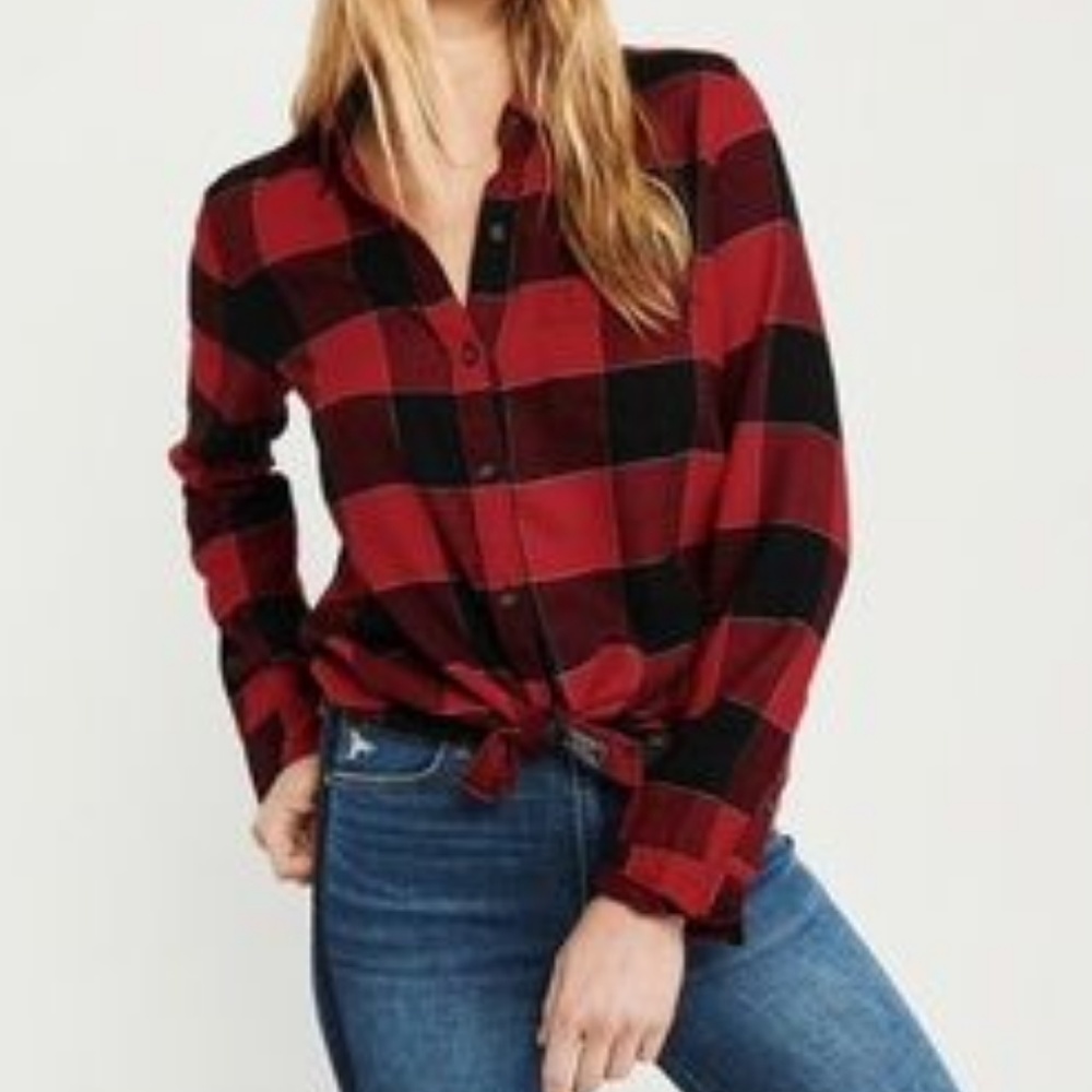 Abercrombie Red Flannel Shirt